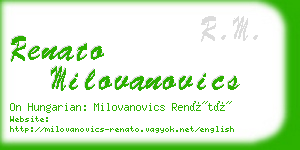 renato milovanovics business card